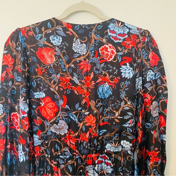 NWT Chloe Kristyn Fallon Black/Red/Blue Floral Dress Size Small - Picture 9 of 16